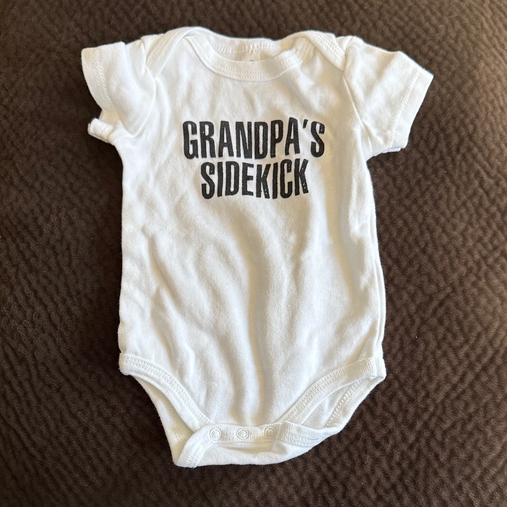 Baby Essentials White "Grandpa's Sidekick" One-Piece Bodysuit